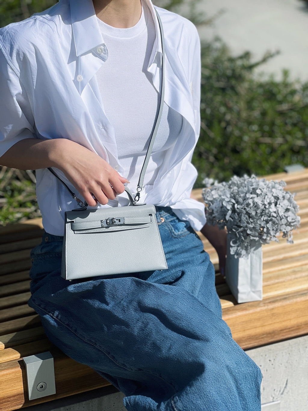 Hermes 2018 Blue Glacier Epsom Leather Mini Kelly 20