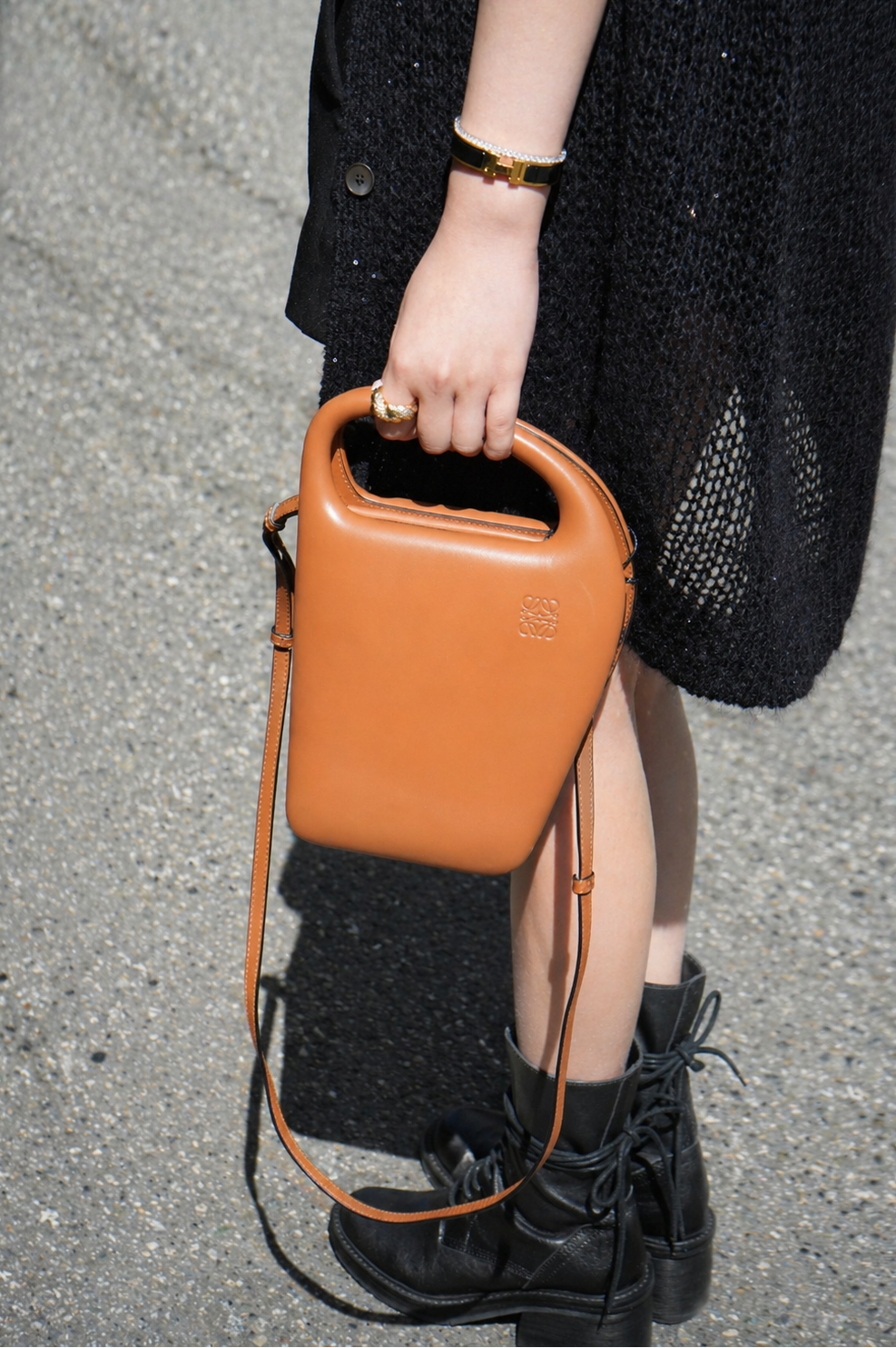 Loewe 2019 Calfskin Architects D Bag Tan With Strap