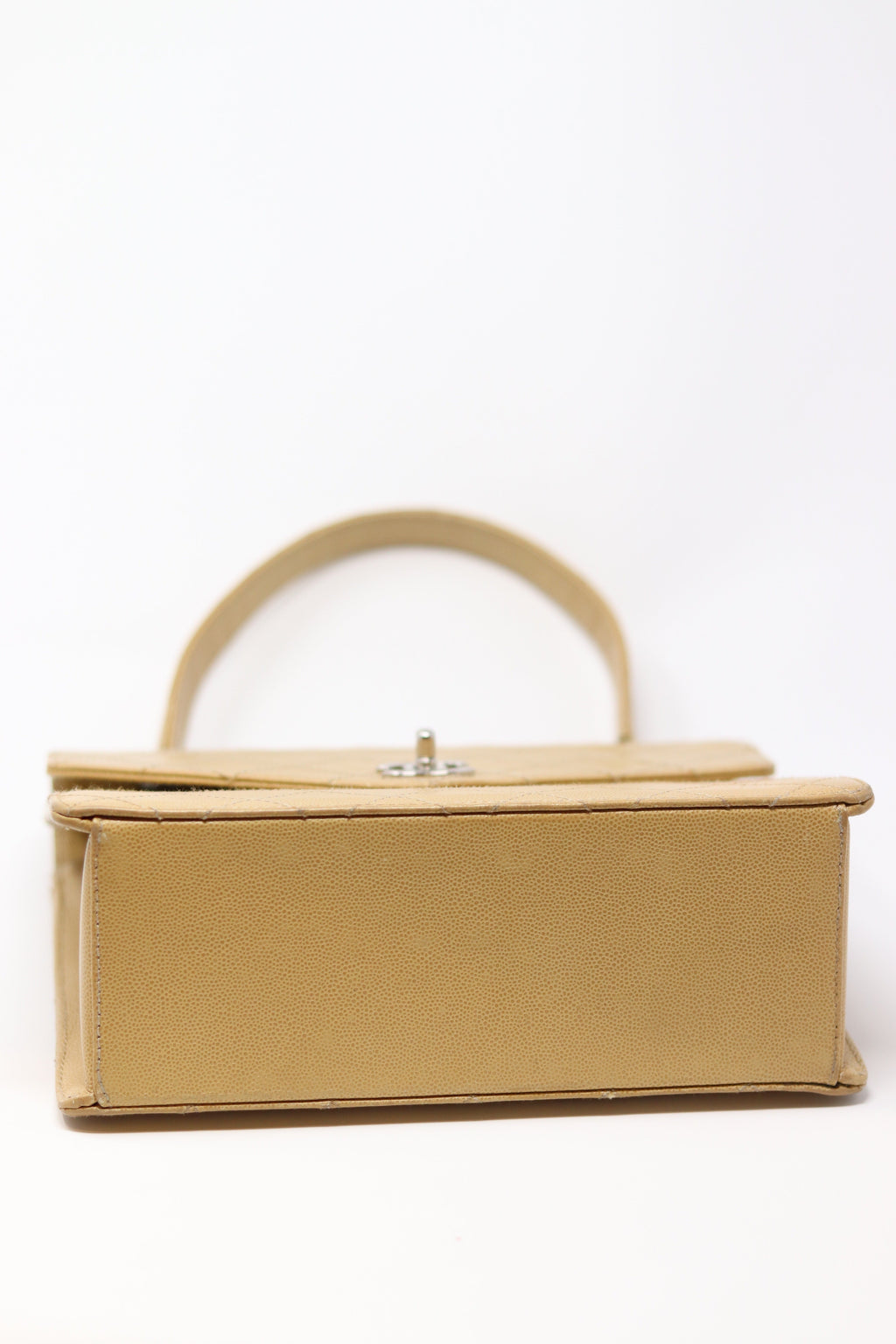 Pre-Owned CHANEL Beige Wild Stitch Kelly Top Handle Bag