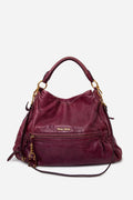 Miu Miu Purple Calfskin Tote Bag With Strap
