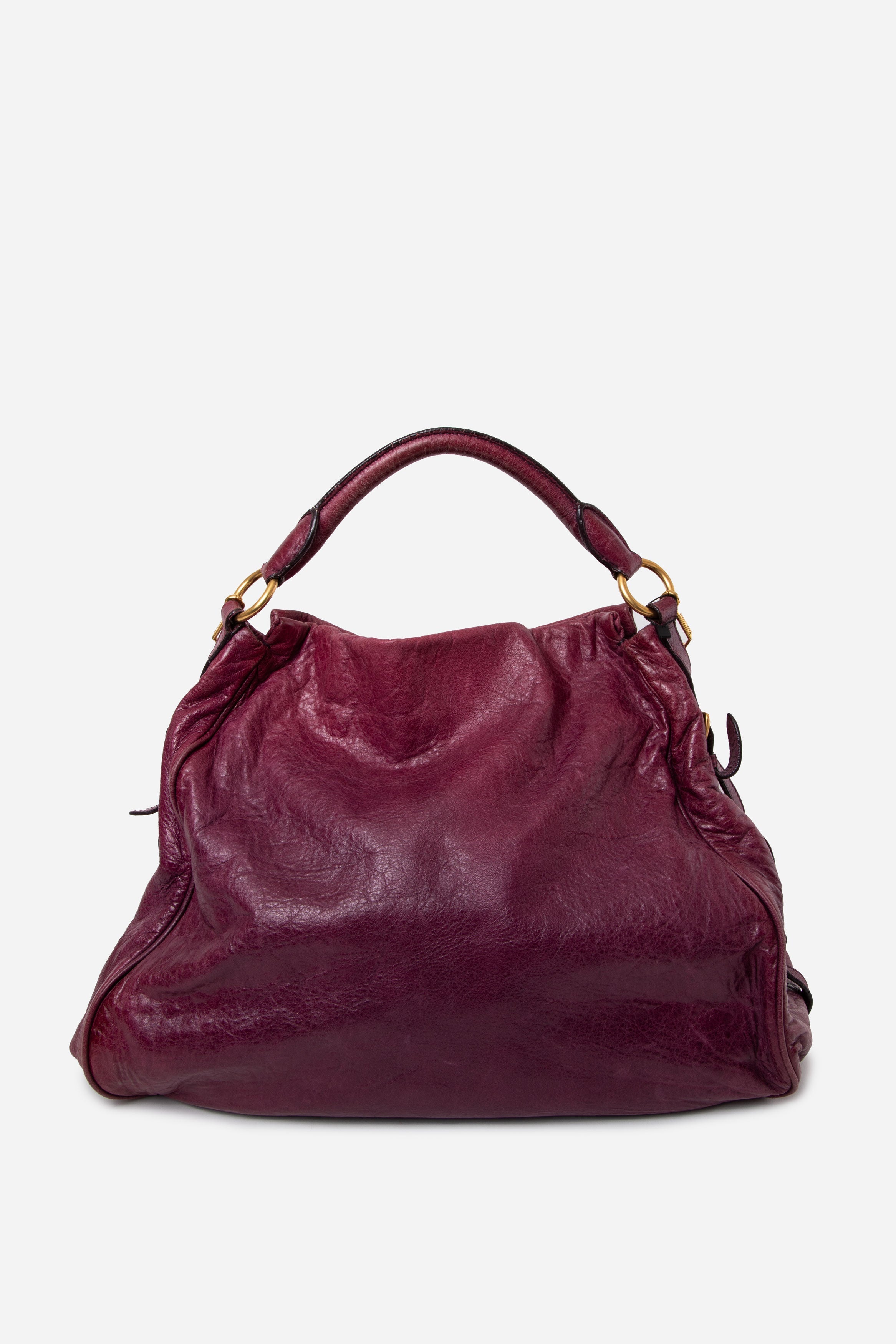 Miu Miu Purple Calfskin Tote Bag With Strap