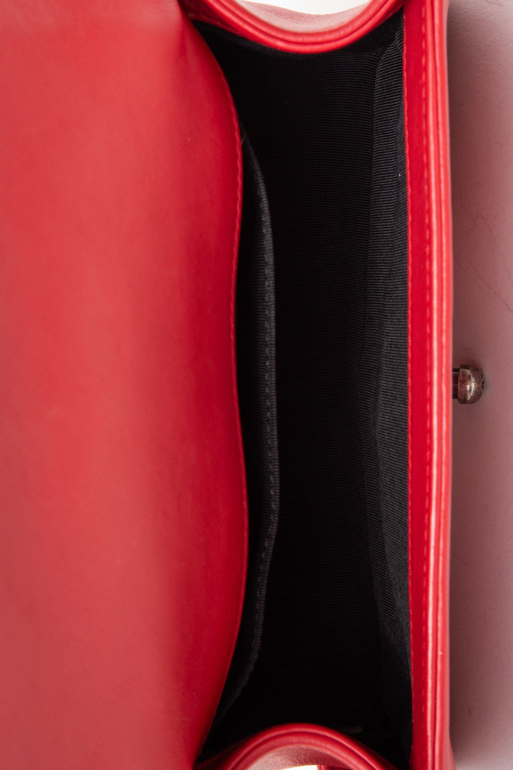 Pre-Owned Chanel 2013 Calfskin Small Flap Boy Bag Red