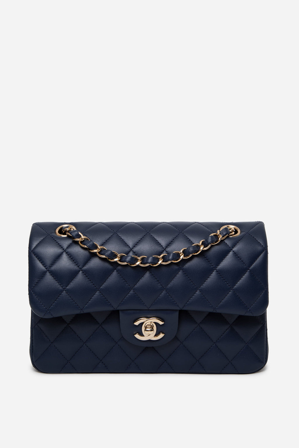 Pre-Owned Chanel Navy 2022 Classic Double Flap Small