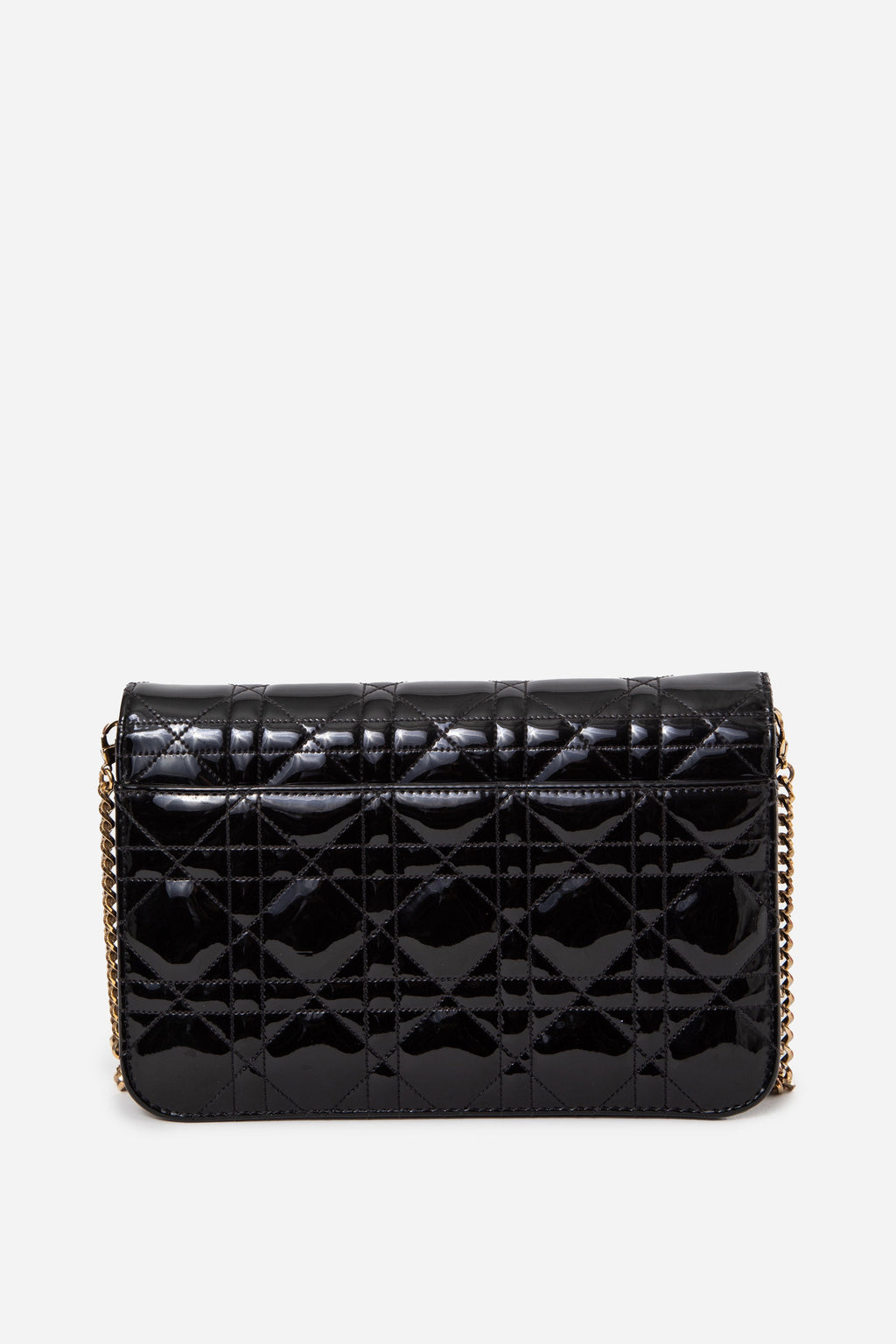 Christian Dior 2016 Black Patent Miss Dior Promenade Chain Flap Bag