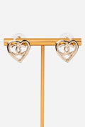 Pre-Owned Chanel 2022 CC Heart Metal Earrings