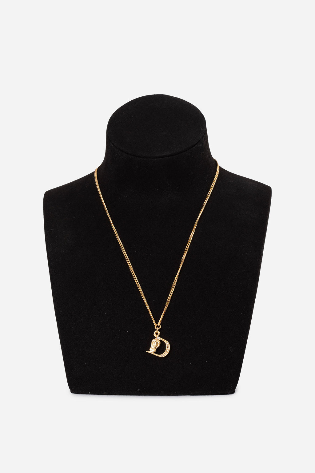 Dior Vintage Gold-Tone Saddle D Necklace
