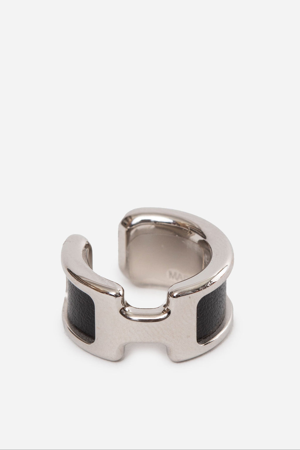 Hermès Silver/Black Calfskin Olympe Ear Cuff