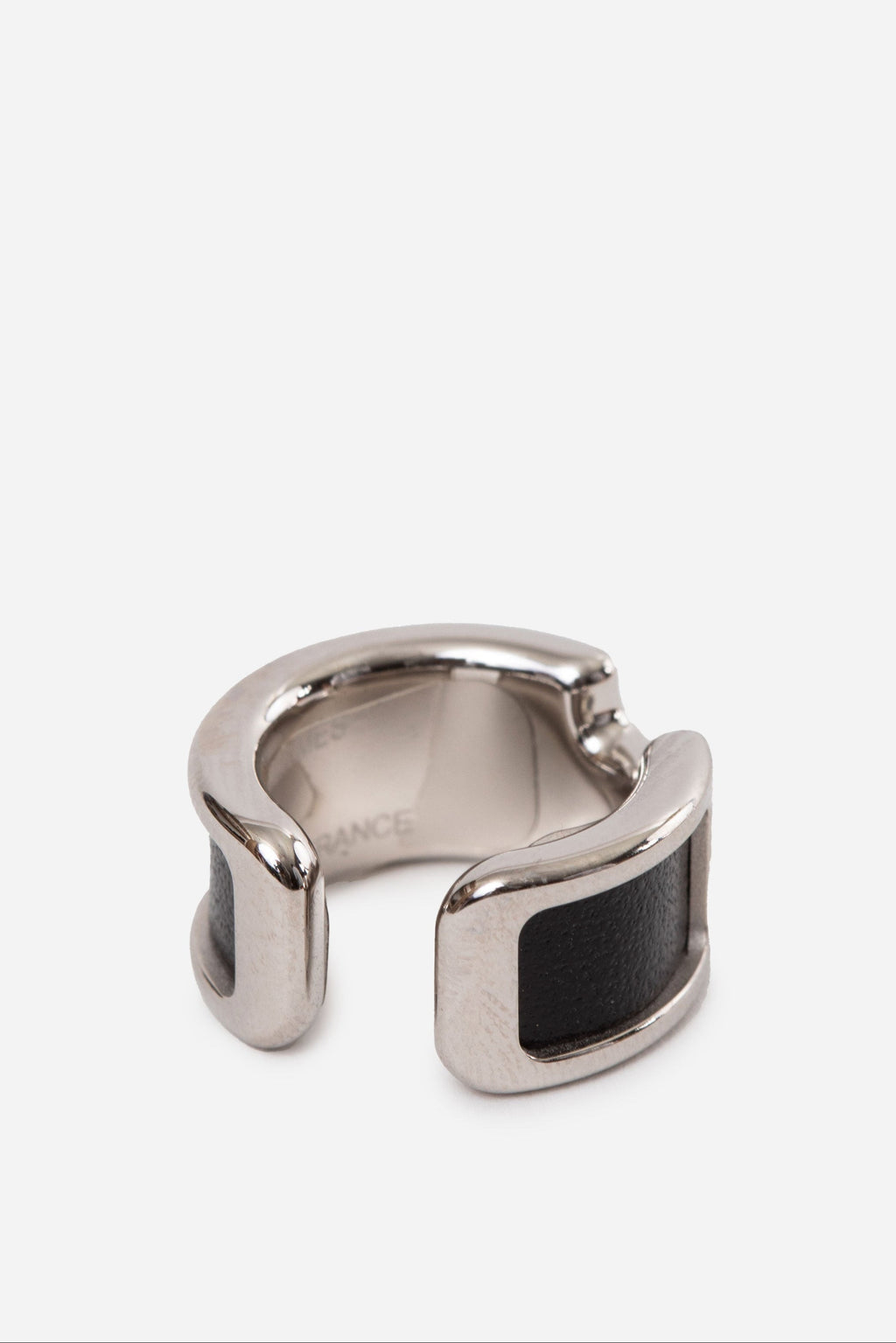 Hermès Silver/Black Calfskin Olympe Ear Cuff