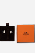 Hermès White Enamel Mini Pop H Earrings
