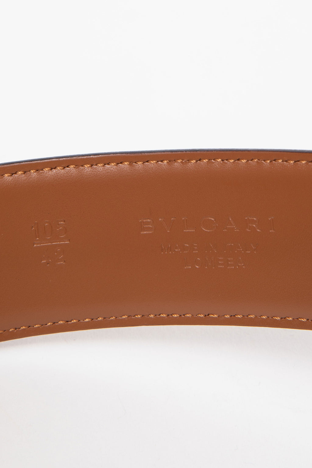 Bvlgari Brown Leather Belt 38CM