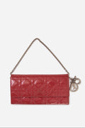 Dior 2012 Pink Patent Cannage Rendezvous Chain Wallet