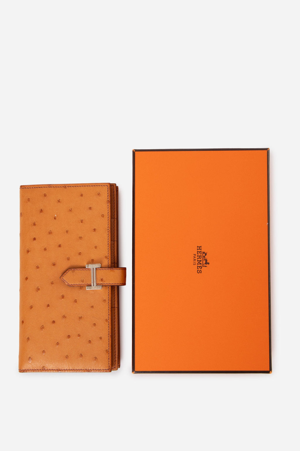 Hermes 2017 Ostrich Bearn Long Wallet