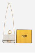 Fendi White Nappa Nano Baguette Charm Bag