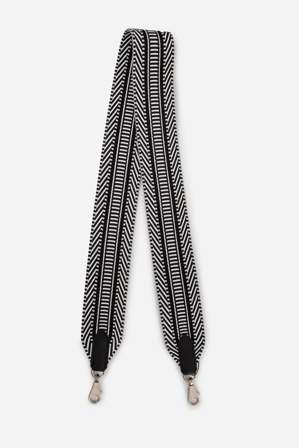 Hermes Black/White Sangle Cavale 50 mm Bag Strap PHW