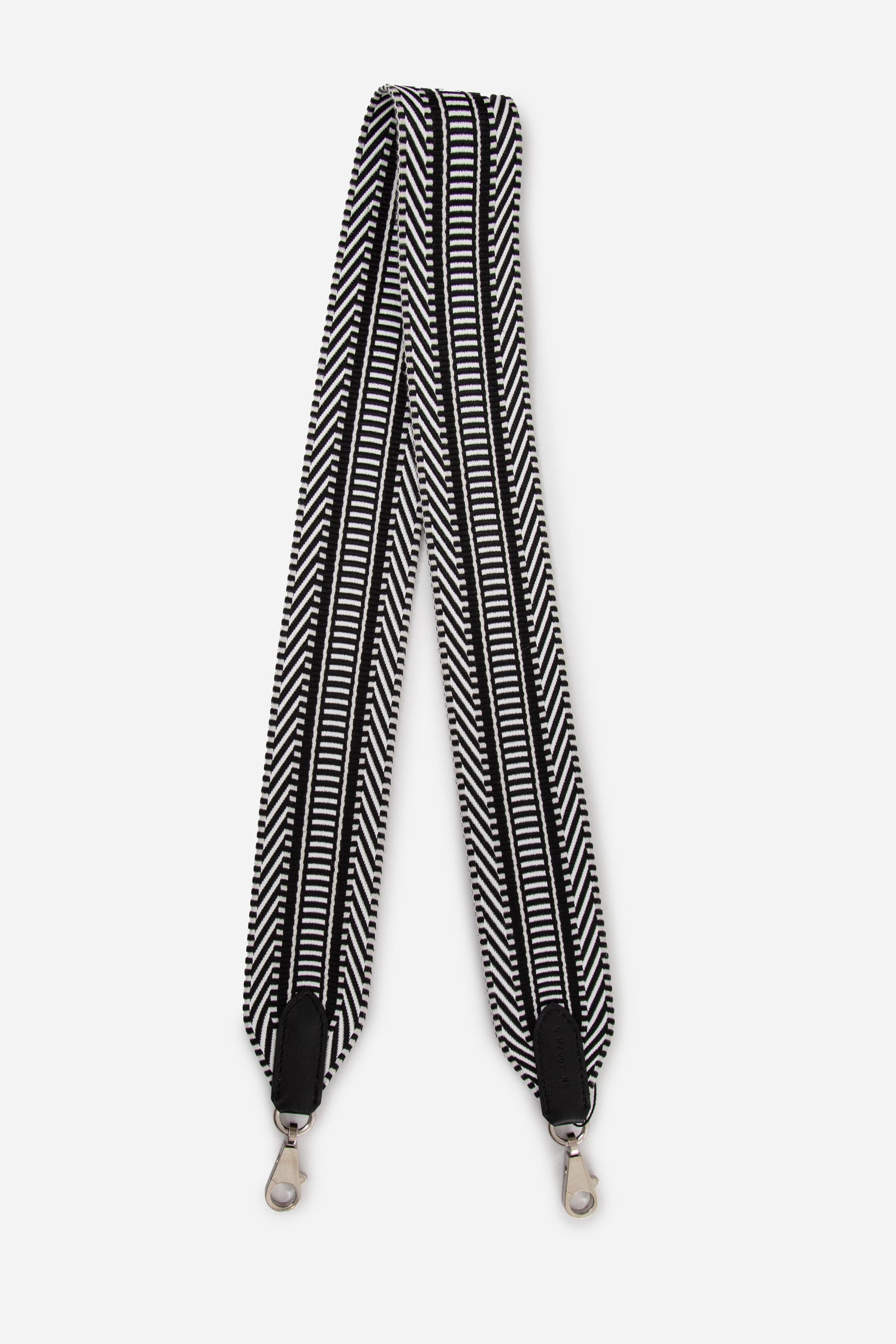 Hermes Black/White Sangle Cavale 50 mm Bag Strap PHW