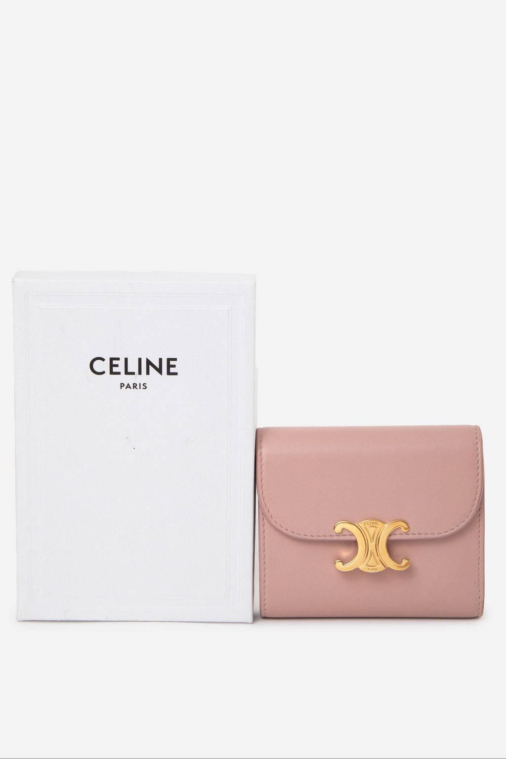 Celine 2020 Pink Calfskin Leather Compact Wallet