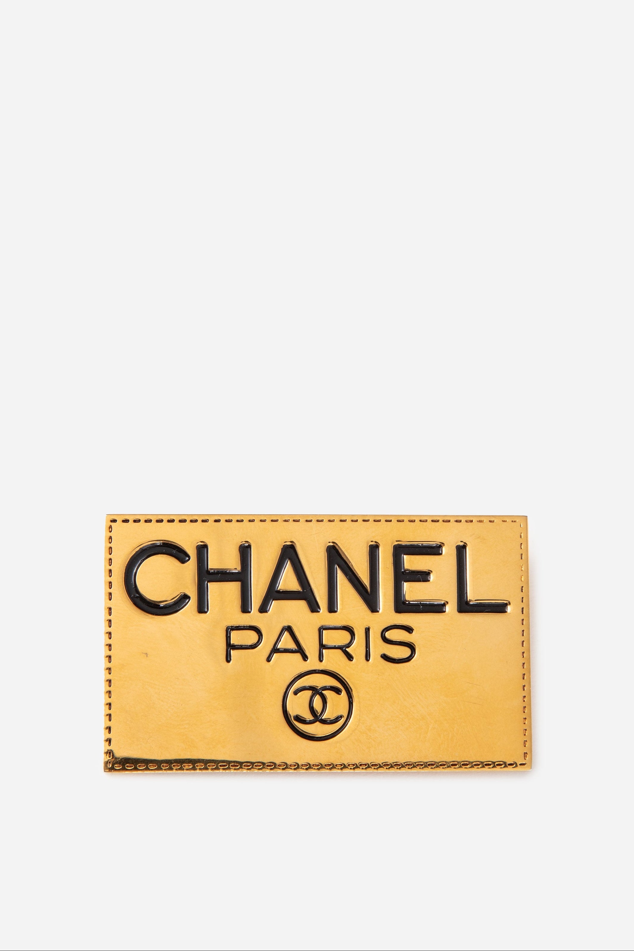 Pre-owned Chanel Rectangle Logo Brooch