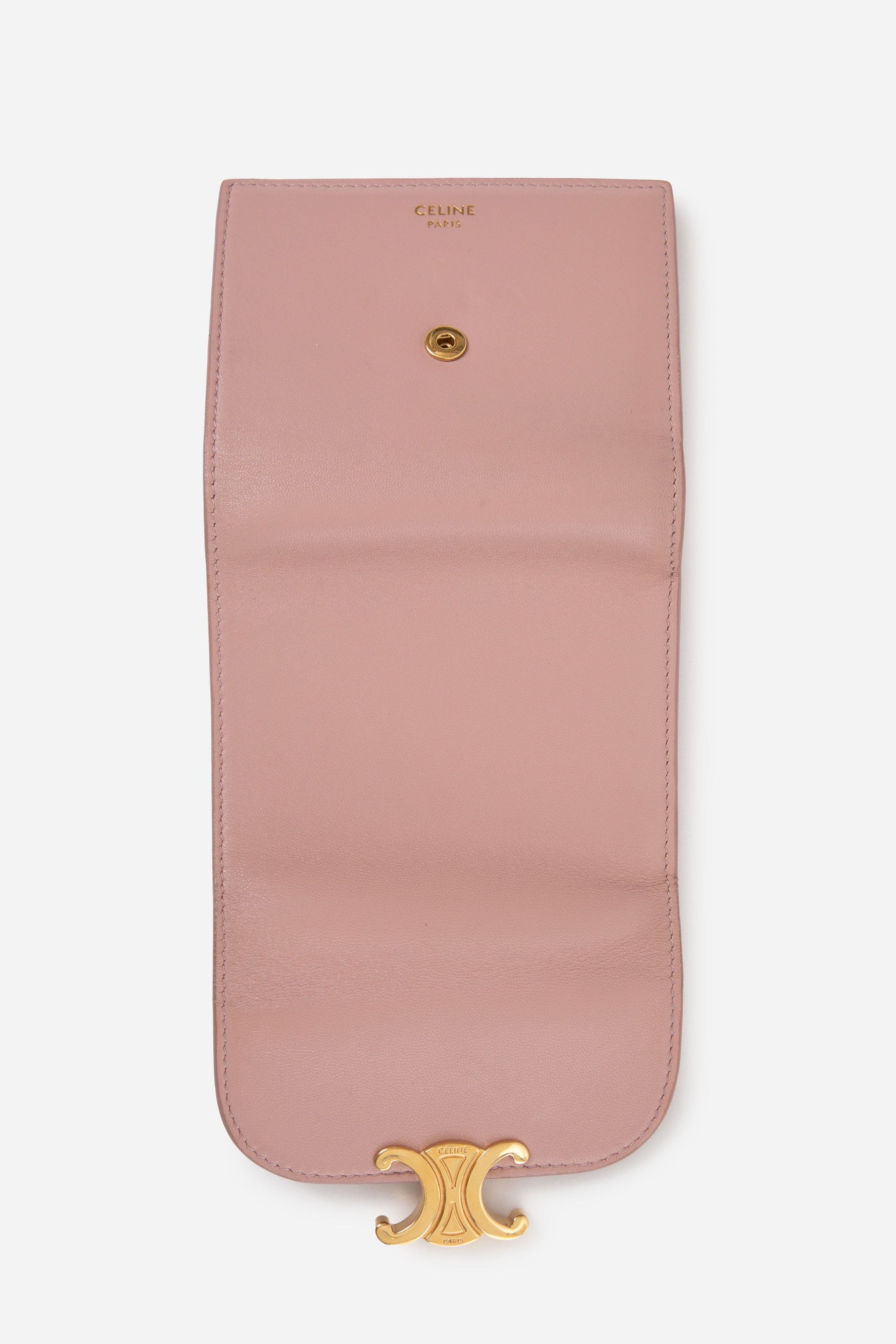 Celine 2020 Pink Calfskin Leather Compact Wallet