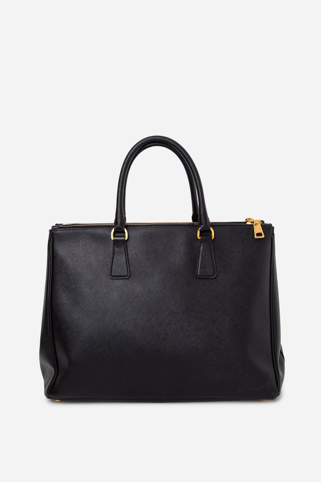 Prada Black Saffiano Leather Medium Galleria Double Zip Tote Bag