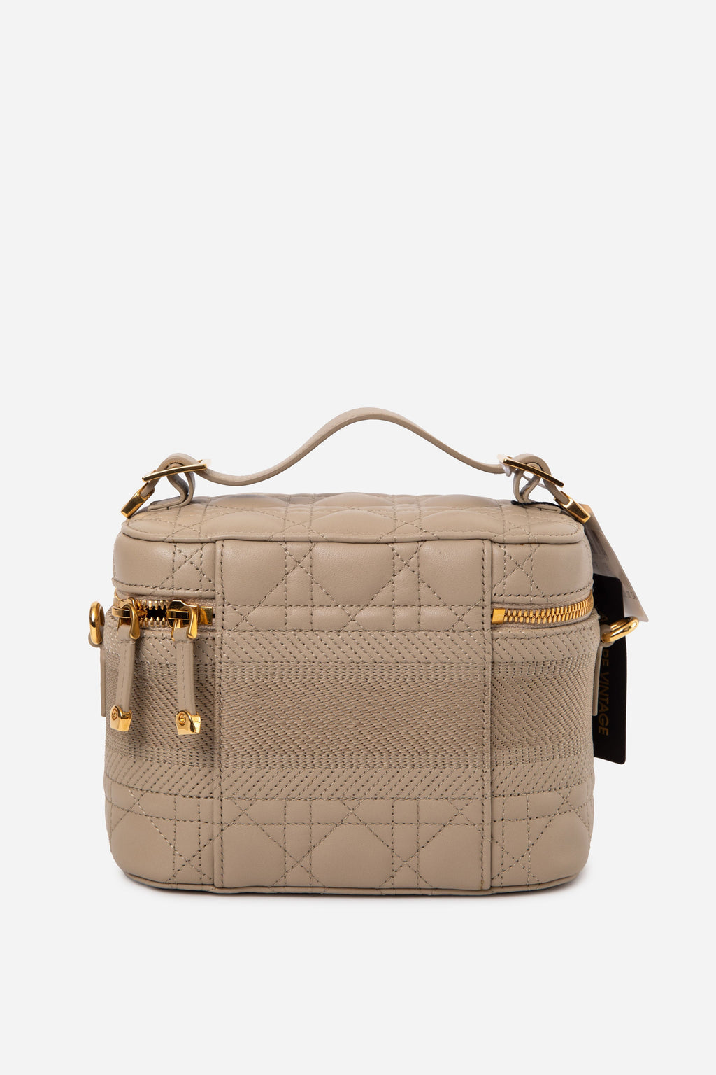 Christian Dior Beige Lambskin Small Diortravel Cannage Vanity Case
