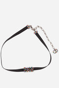 Dior Grosgrain Ribbon Crystal Logo Choker Necklace Multicolor