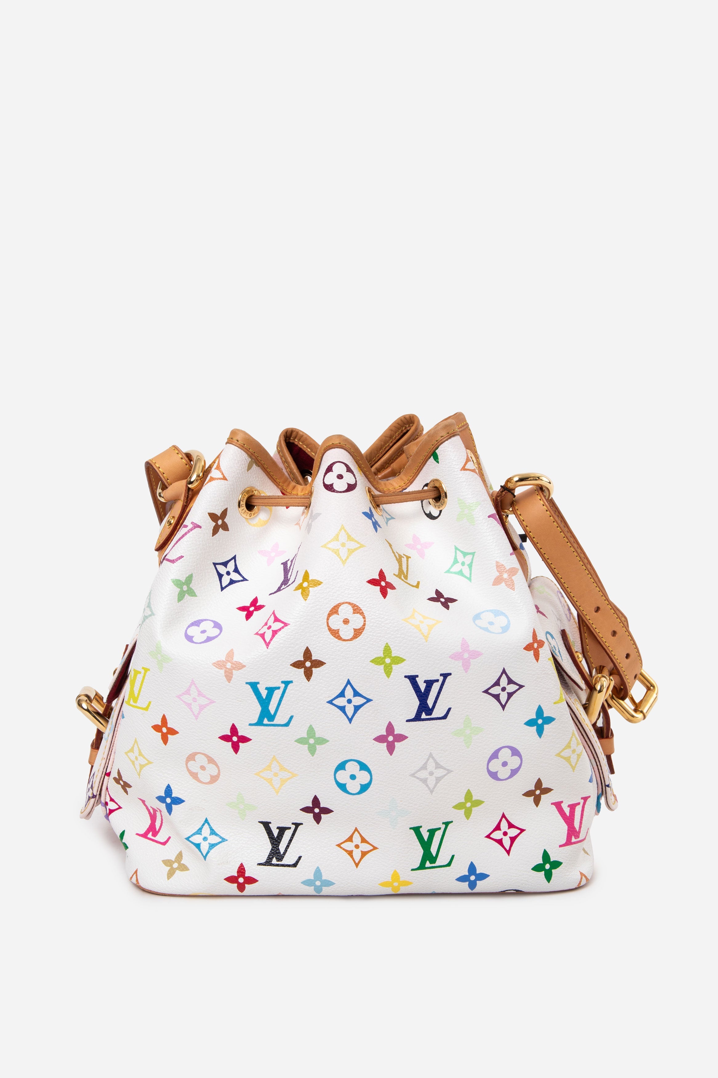 Louis Vuitton 2009 White Monogram Multicolor Petit Noe Shoulder Bag