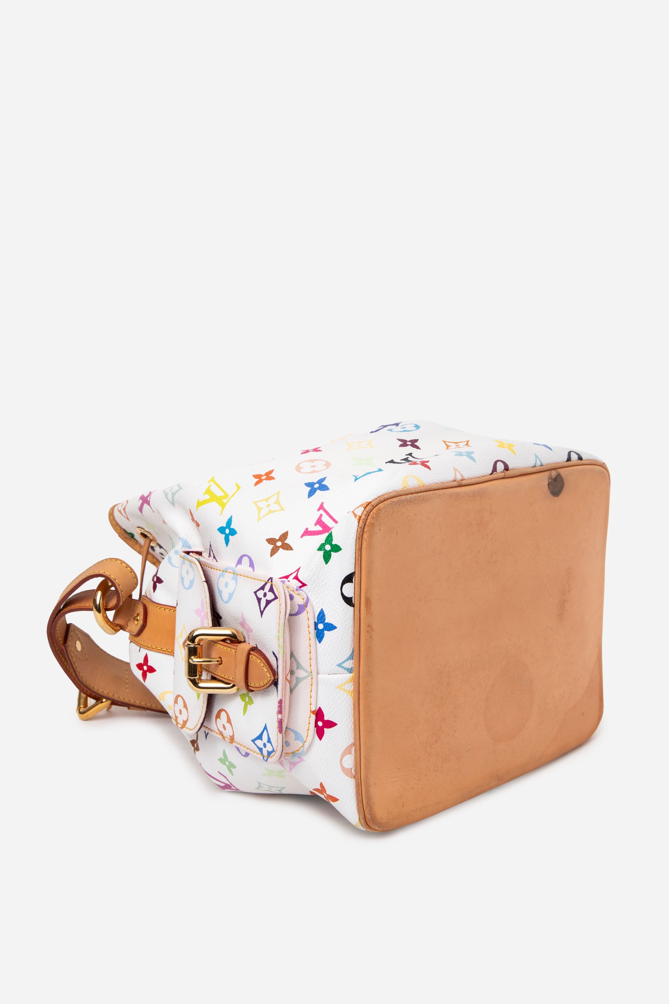 Louis Vuitton 2009 White Monogram Multicolor Petit Noe Shoulder Bag