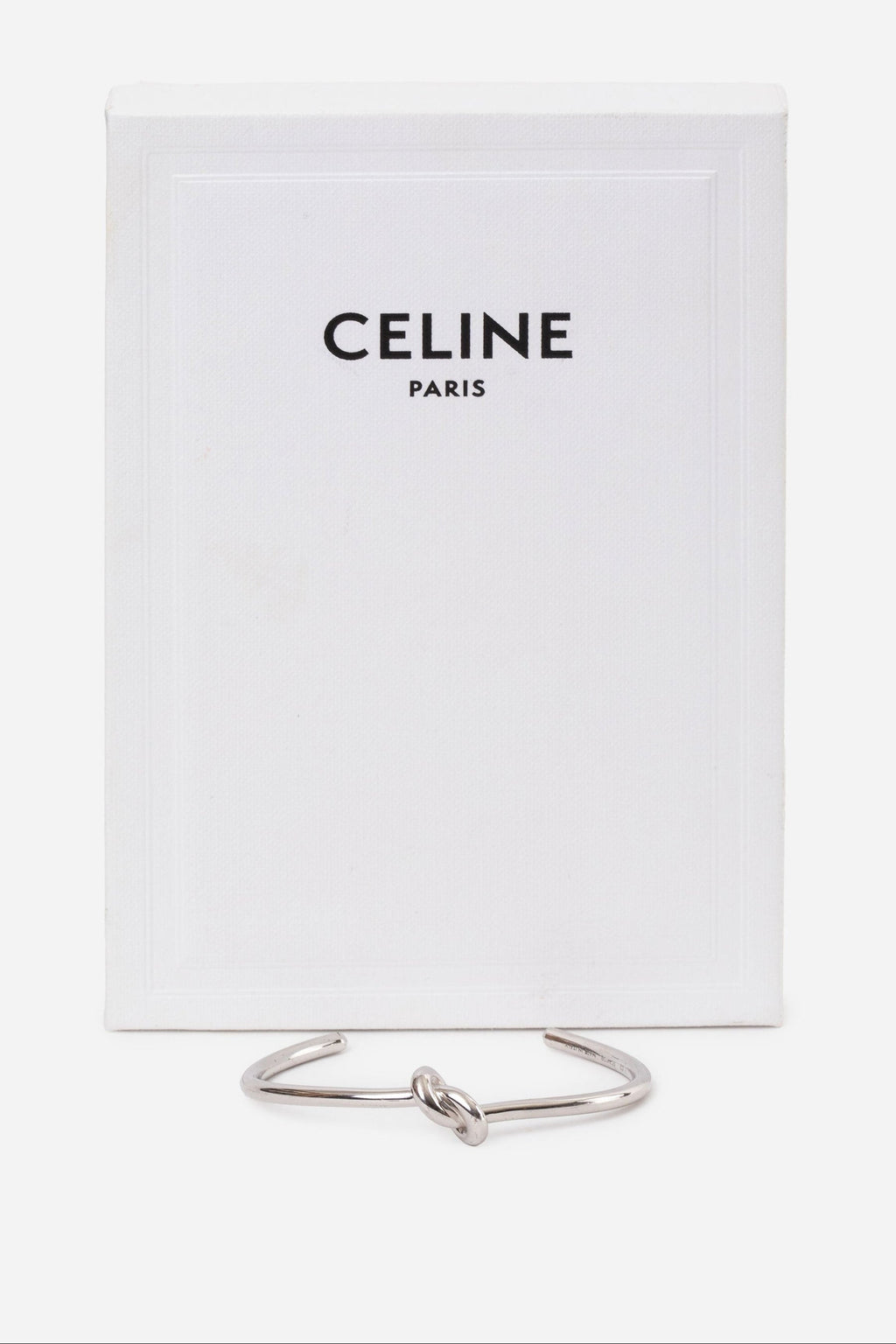 Celine Knot extra-thin bracelet in brass with rhodium finish