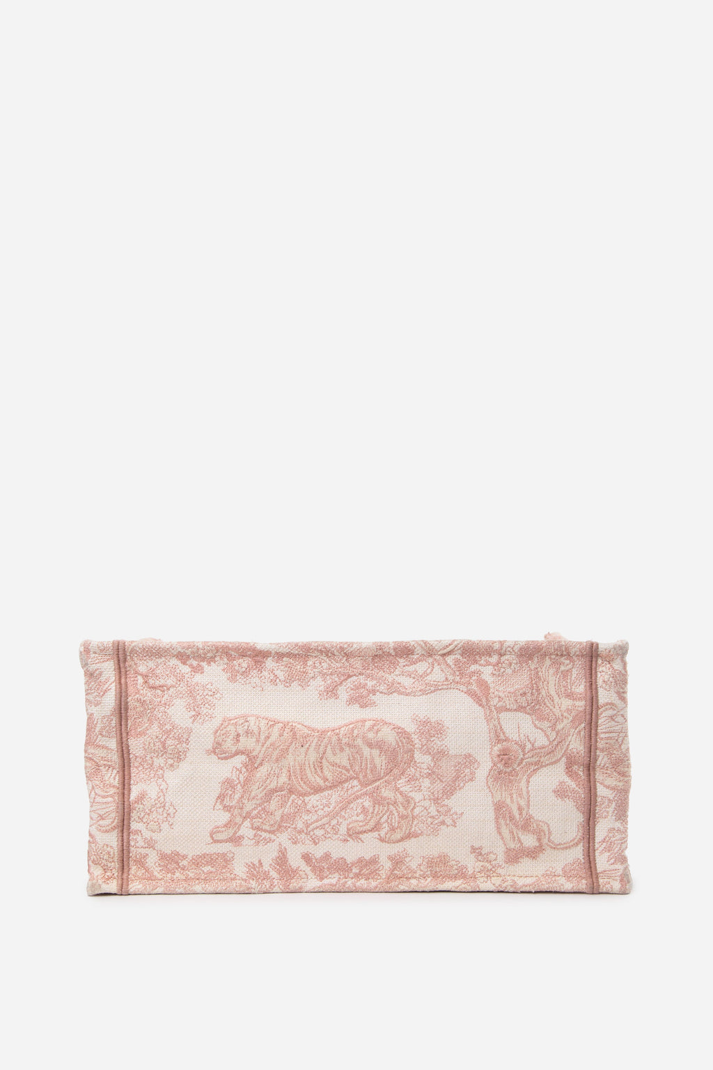 Dior 2020 Ecru and Pink Canvas Medium Toile de Jouy Dior Book Tote Bag