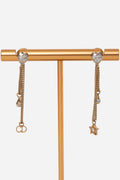 Dior Gold-Tone Star Crystal Drop Chain Earrings