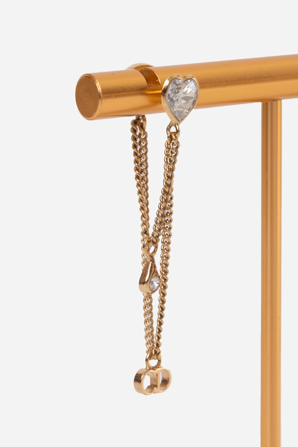 Dior Gold-Tone Star Crystal Drop Chain Earrings