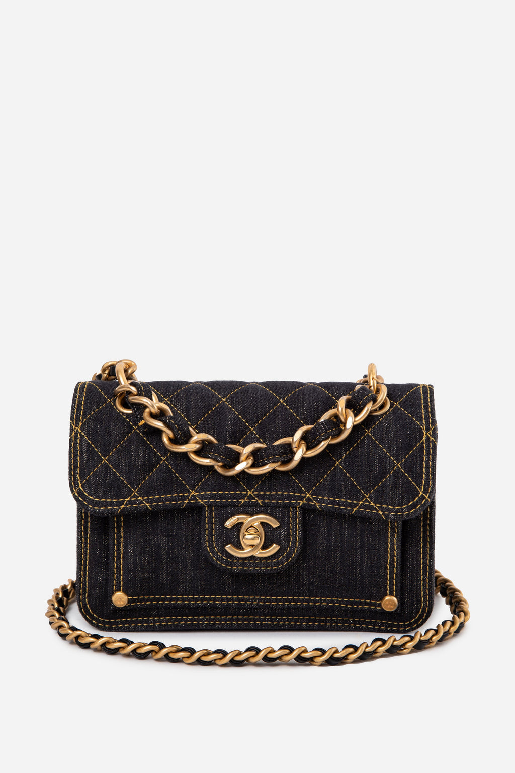 Pre-Owned Chanel 23S Denim Double You Flap Bag