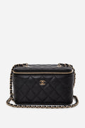 Pre-Owned Chanel 2023-2024 Caviar Long Vanity Case Crossbody