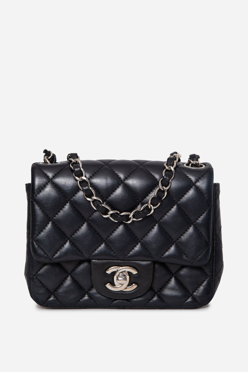Pre-Owned Chanel 2016 Lambskin Mini Square Flap Bag