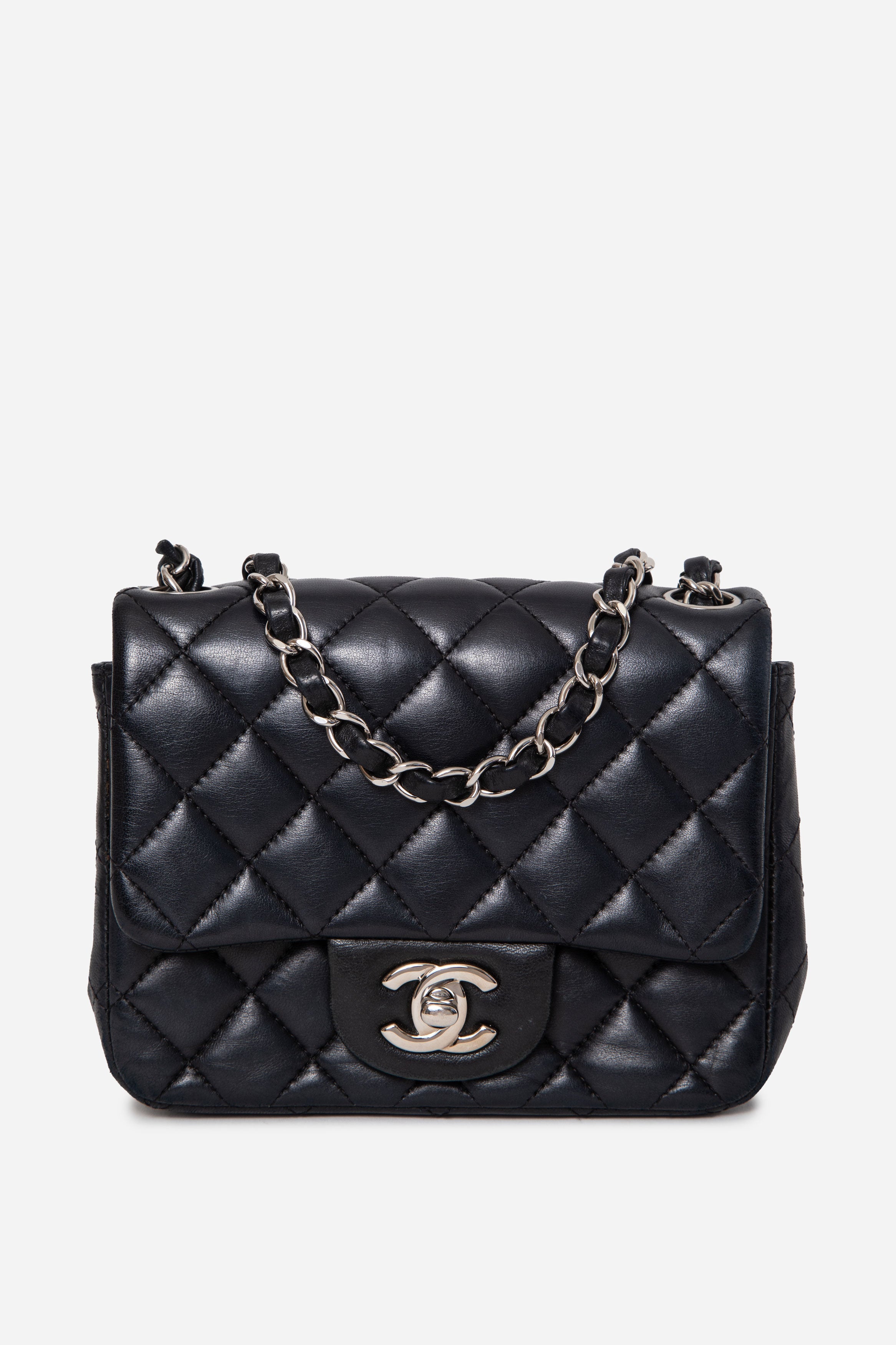 Pre-Owned Chanel 2016 Lambskin Mini Square Flap Bag
