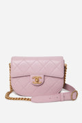 Pre-owned Chanel 2021 Pink Calfskin Round Messenger Bag