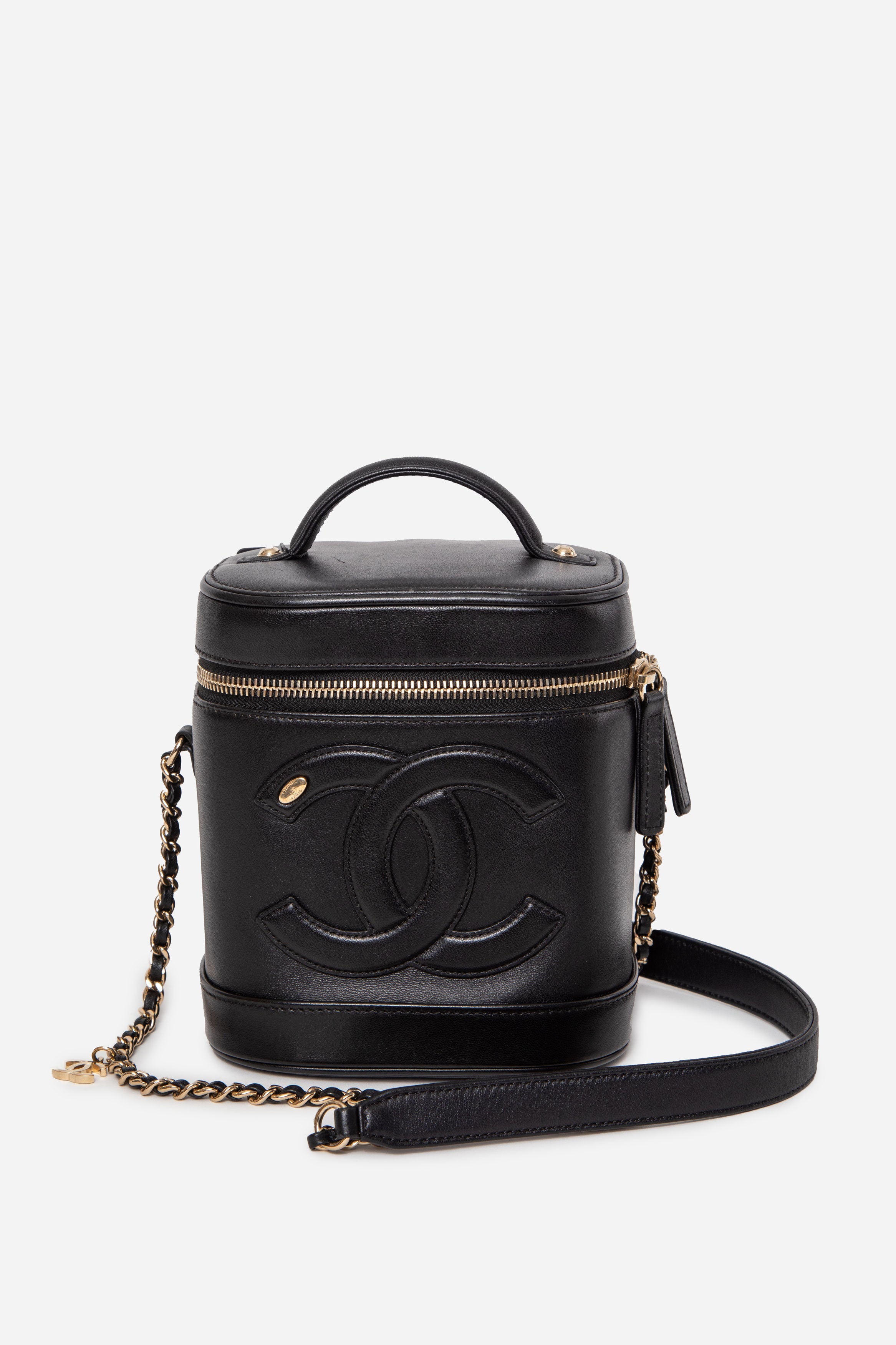 Pre-Owned Chanel 2019–2020 Black Lambskin Timeless Vanity Case