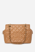 Pre-Owned Chanel Beige Caviar Petit Timeless Tote Bag