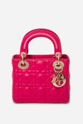 Christian Dior 2013 Pink Lambskin Small Mini Lady Dior Handbag