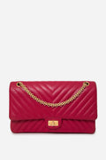 Pre-Owned Chanel 2016-2017 Black Large Calfskin Chevron 2.55 Flap Bag