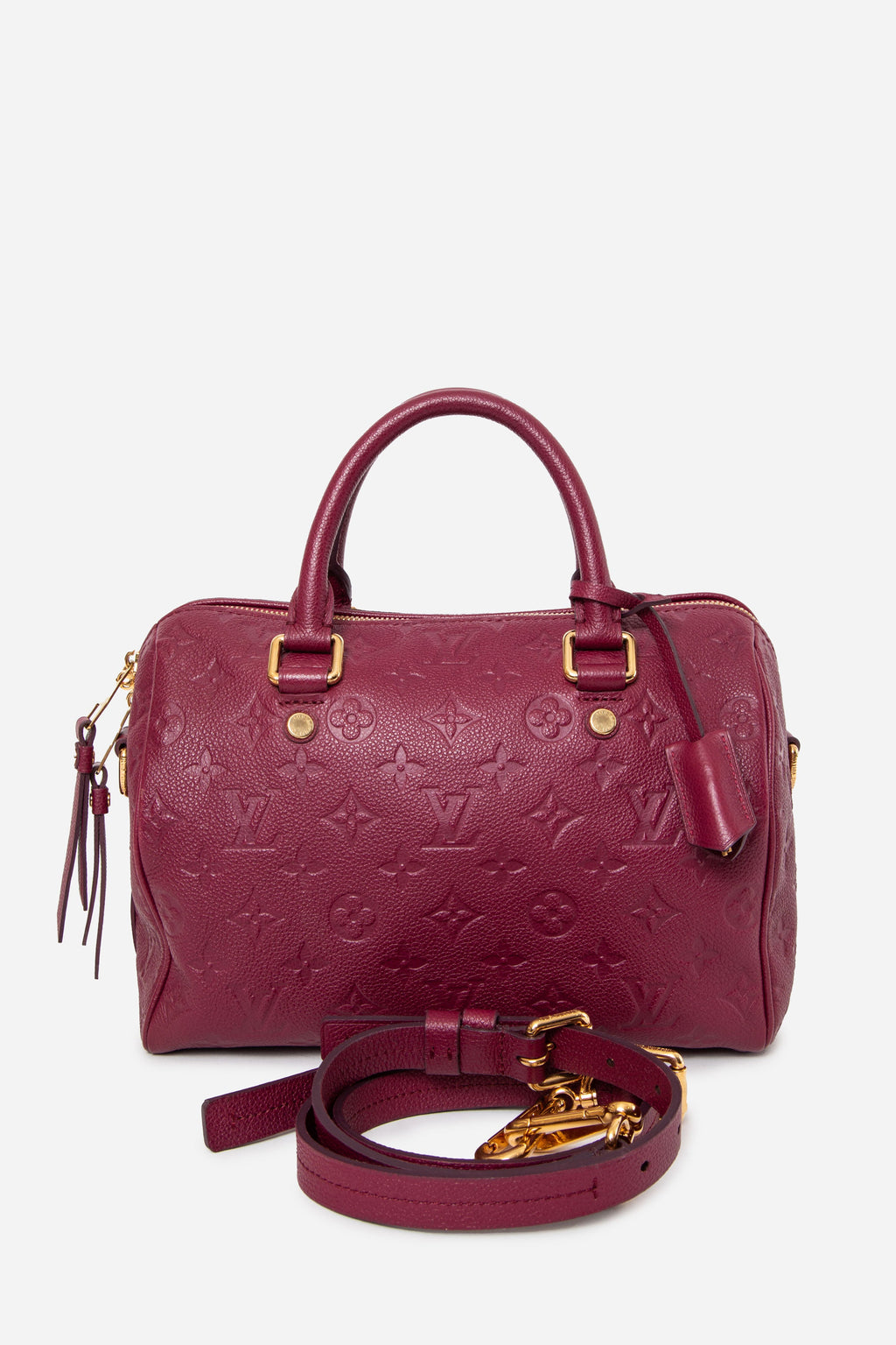 Louis Vuitton 2013 Aurore Monogram Empreinte Leather Speedy Bandouliere 25