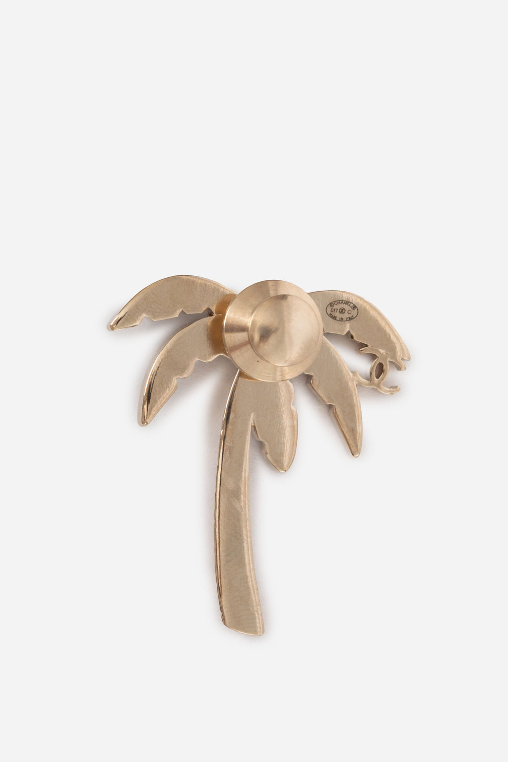 Pre-Owned Chanel 2017 Faux Pearl Palm Tree Brooch