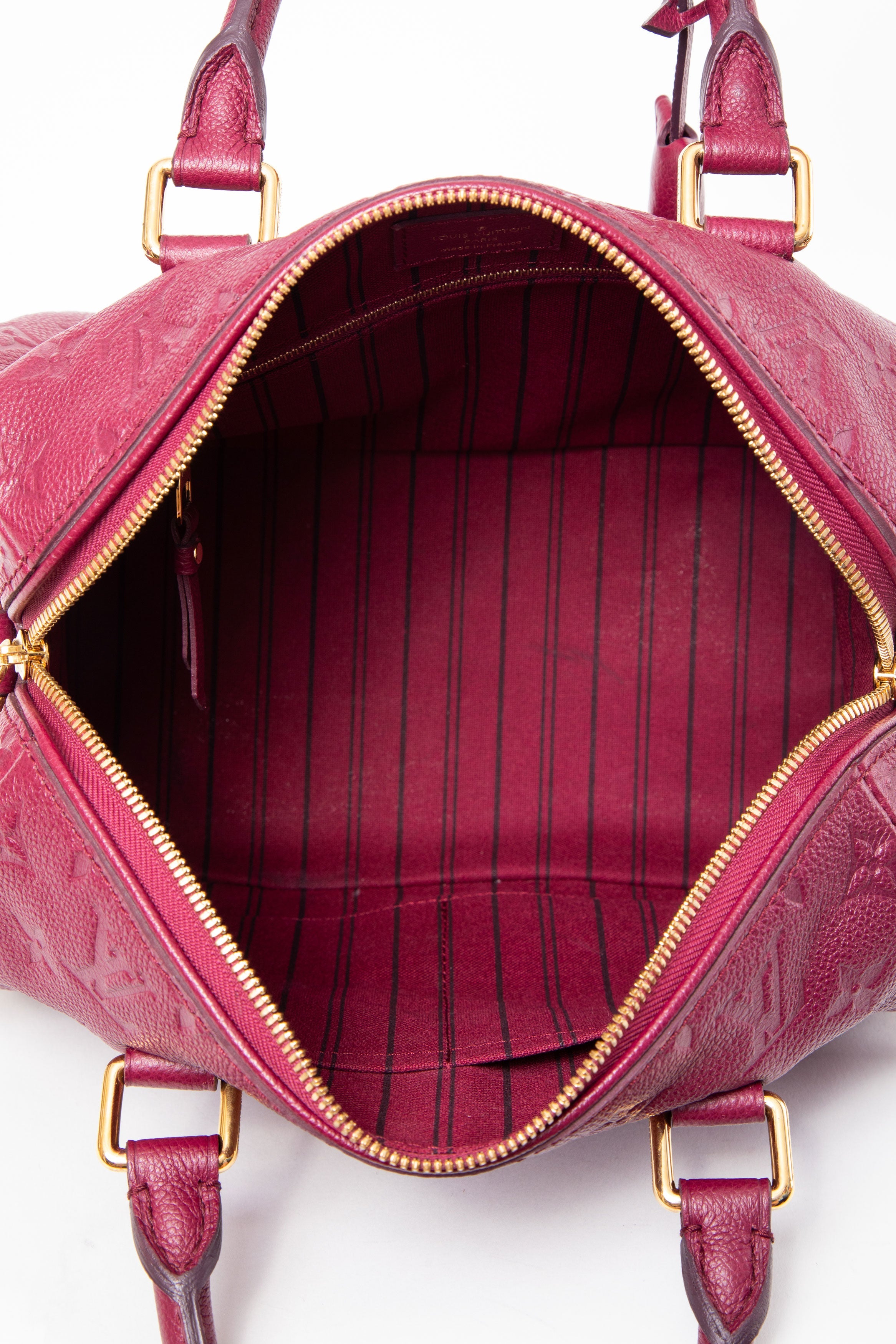 Louis Vuitton 2013 Aurore Monogram Empreinte Leather Speedy Bandouliere 25