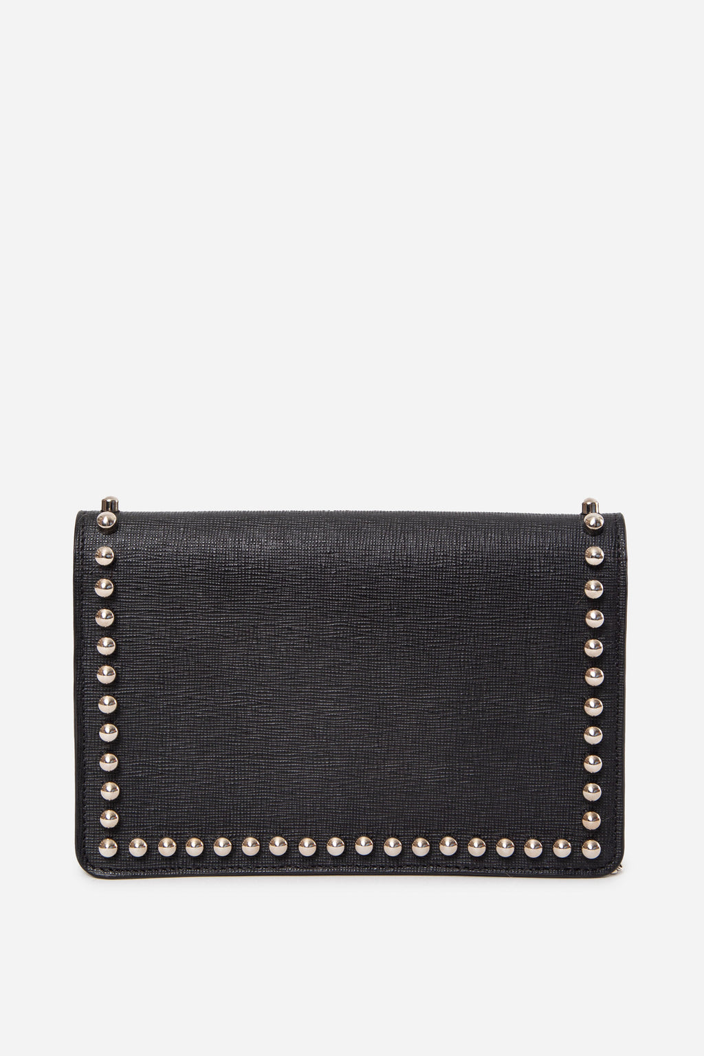 Fendi Black Vitello Elite Mink Fur Studded Karlito Tube Wallet on Chain