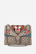 Gucci Medium Dionysus GG Supreme Embroidered Tiger Shoulder Bag