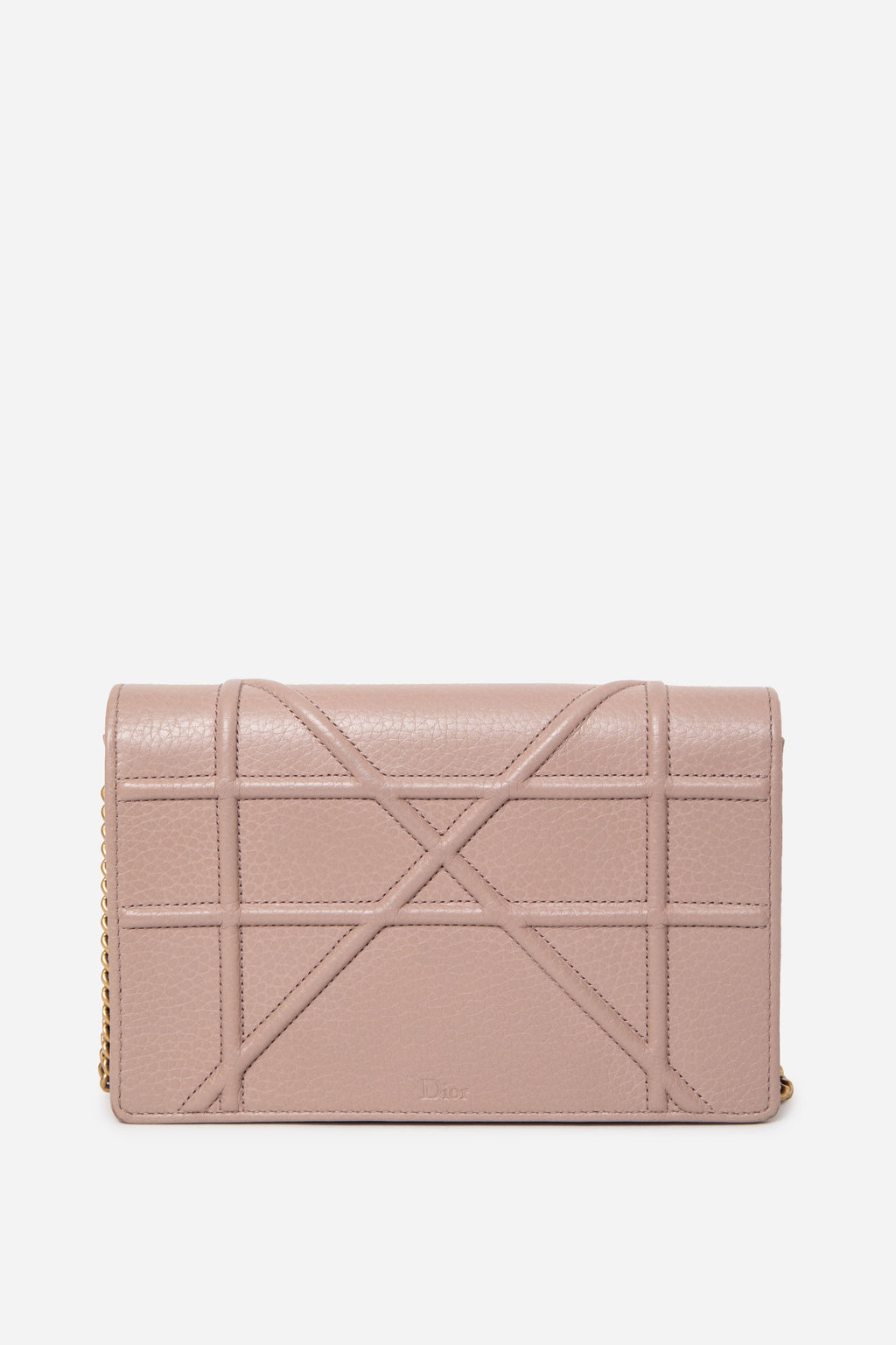 Dior 2017 Nude Calfskin Diorama Wallet On Chain