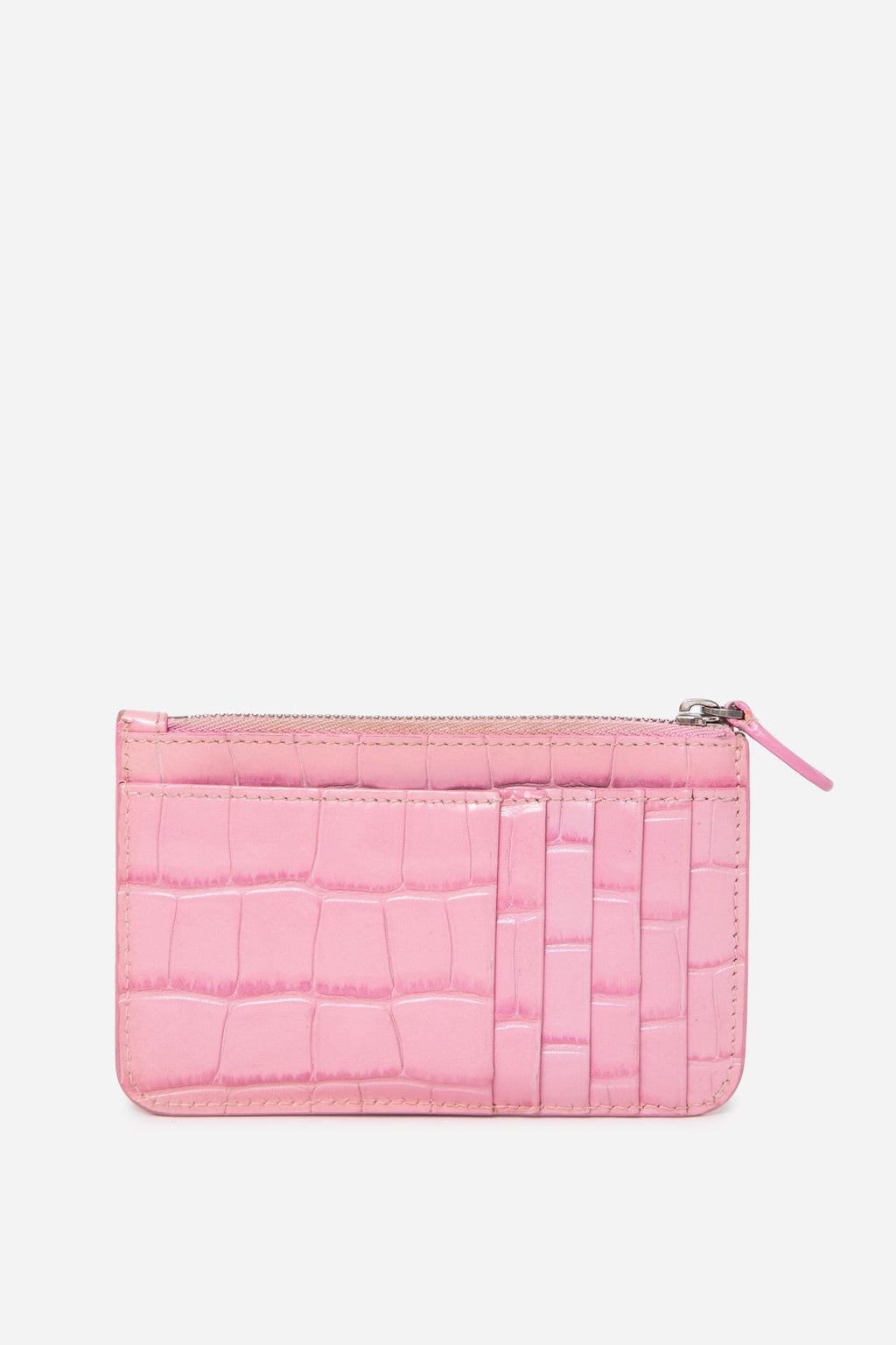 Balenciaga Cash Large Long Coin and Card Holder Crocodile Embossed In