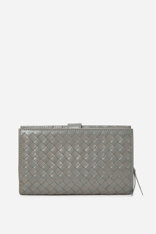 Bottega Veneta Green Nappa Intrecciato Continental Wallet