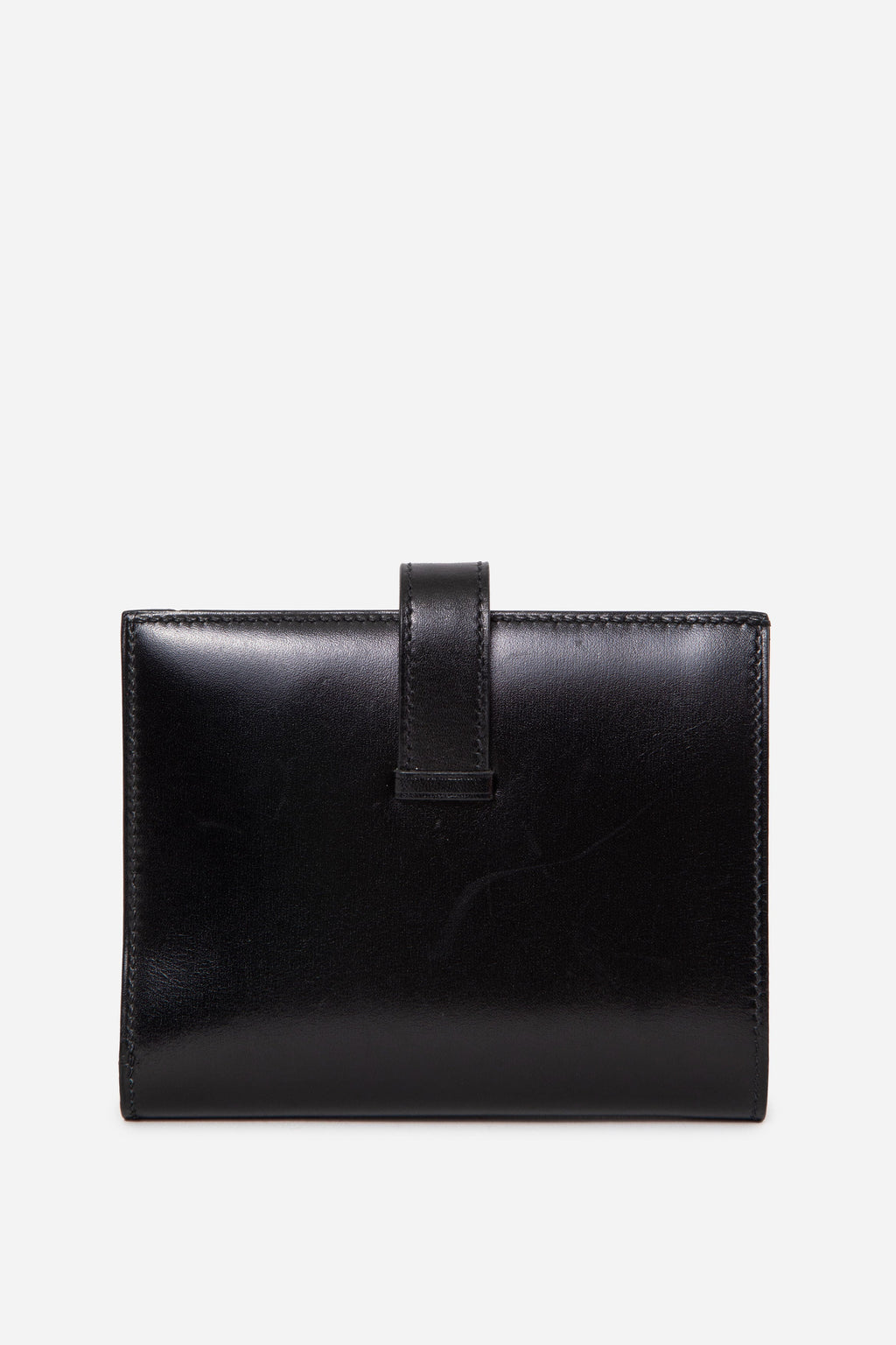 Hermes 2018 Black Box Calfskin Leather Bearn Compact Wallet