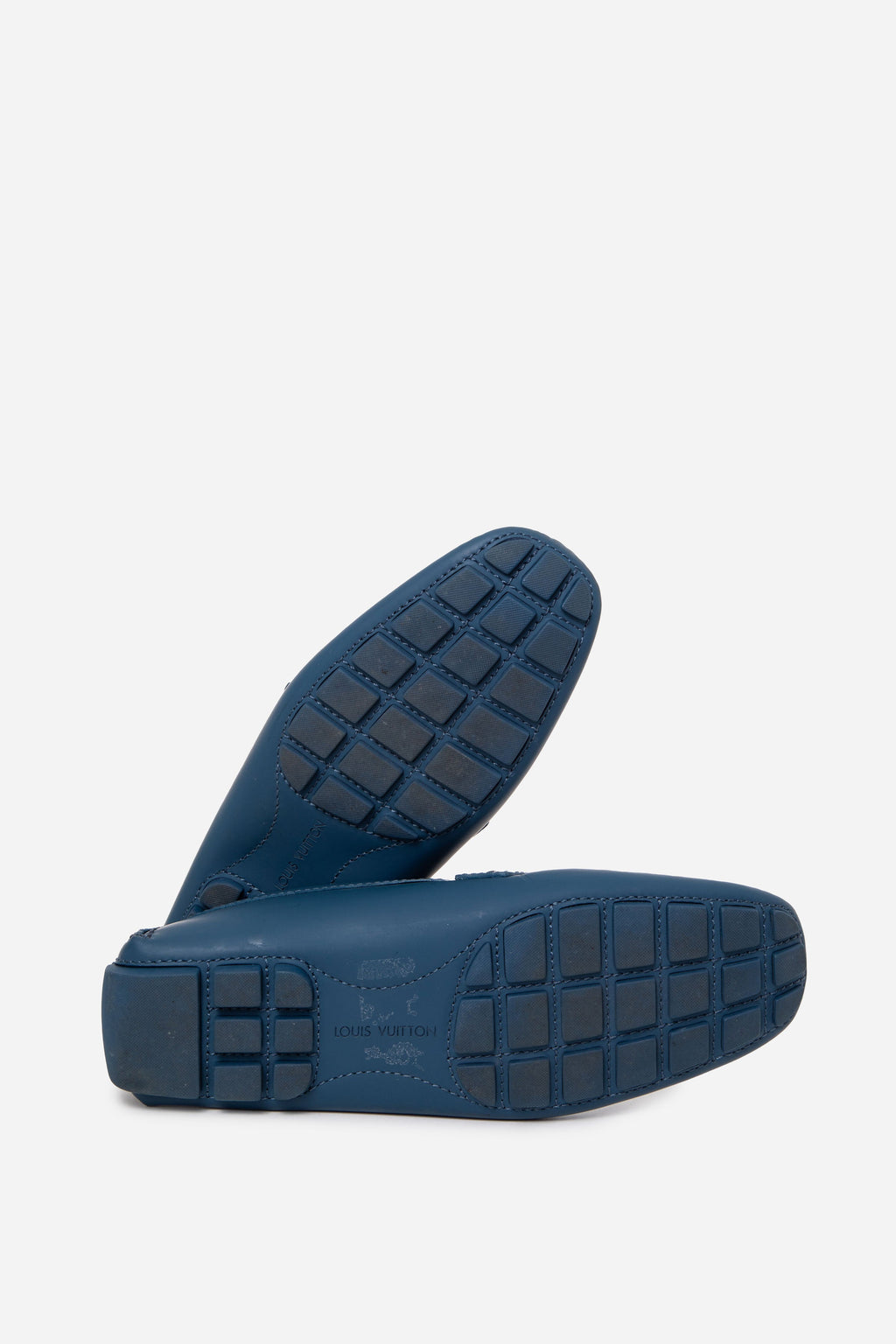 LOUIS VUITTON Monte Carlo Moccasin Blue Leather Size 8.5